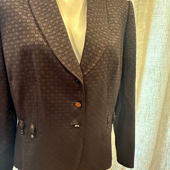 Tahari Skirt Suit sz 16 Brown Black Two Piece Suit Business Career - Picture 11 of 12